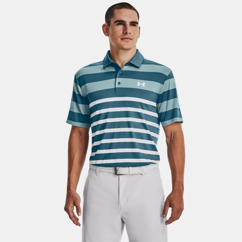 Men's  Under Armour  Playoff 3.0 Stripe Polo Static Blue / Still Water / White S